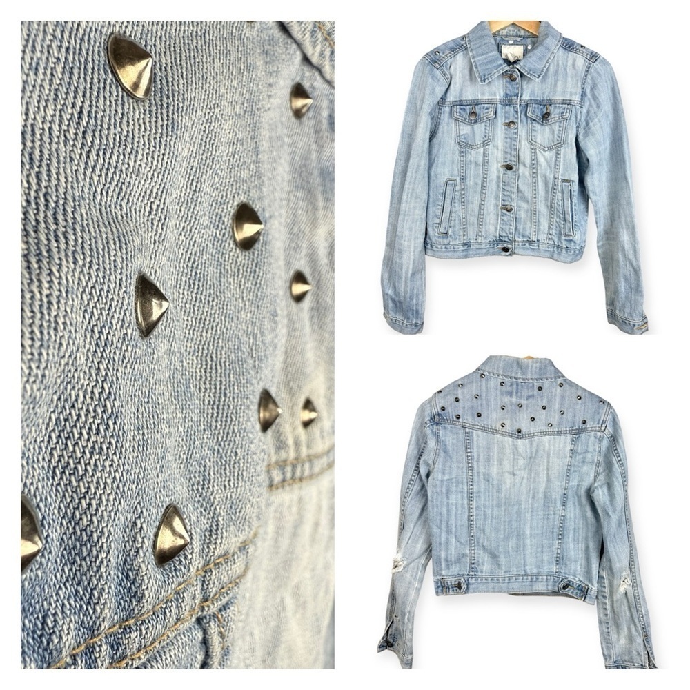Vintage Forever 21 Studded Distressed Jean Jacket